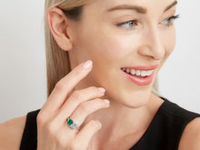 Load image into Gallery viewer, Kazanjian Colombian Emerald &amp; Diamond Twin Ring, in Platinum
