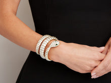 Load image into Gallery viewer, Kazanjian Snake Wrap Bracelet, in White Enamel &amp; 18K Yellow Gold
