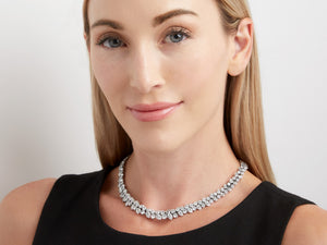 Kazanjian Modern Double Row Diamond Necklace in Platinum