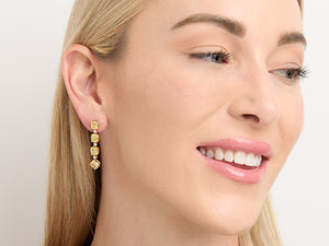 Kazanjian Yellow Diamond Drop Earrings in 18K Yellow Gold