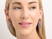 Load image into Gallery viewer, Kazanjian Multi-Colored Sapphire &amp; Garnet Earrings in 18K White Gold

