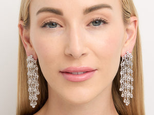 Kazanjian White Sapphire & Diamond Earrings in 18K White Gold