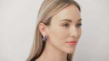 Load and play video in Gallery viewer, Kazanjian Black Diamond, Ruby and Diamond Earrings, in 18K White Gold
