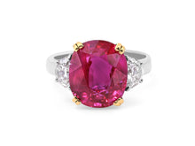 Load image into Gallery viewer, Kazanjian Ruby, 8.10 Carats, &amp; Diamond Ring in Platinum &amp; 18K Yellow Gold
