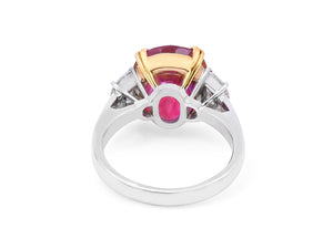 Kazanjian Ruby, 8.10 Carats, & Diamond Ring in Platinum & 18K Yellow Gold