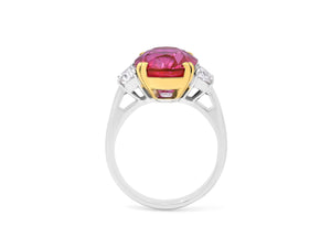 Kazanjian Ruby, 8.10 Carats, & Diamond Ring in Platinum & 18K Yellow Gold