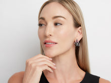 Load image into Gallery viewer, Kazanjian Black Diamond, Ruby and Diamond Earrings, in 18K White Gold
