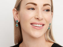 Load image into Gallery viewer, Kazanjian Emerald &amp; Diamond Drop Earrings, in 18K White Gold
