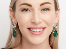 Load image into Gallery viewer, Kazanjian Carved Emerald, 57.88 carats, and Diamond Earrings in Platinum
