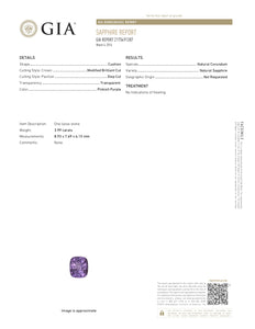 Kazanjian Purple Sapphire, 3.99 carats, and Diamond Ring, in Platinum