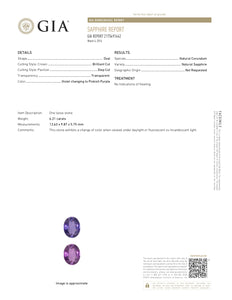 Kazanjian Purple Sapphire, 6.21 carats, and Diamond Ring, in Platinum