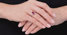 Load and play video in Gallery viewer, Kazanjian Emerald Cut Ruby, 2.60 Carats, &amp; Diamond Ring in Platinum
