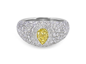 Kazanjian Fancy Intense Yellow, 0.70 Carats, Diamond Ring in Platinum