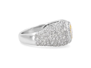 Kazanjian Fancy Intense Yellow, 0.70 Carats, Diamond Ring in Platinum