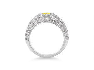 Kazanjian Fancy Intense Yellow, 0.70 Carats, Diamond Ring in Platinum