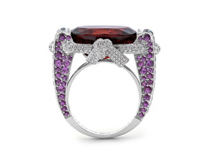 Kazanjian Garnet Ring, in 18K White Gold, by Patrick Mauboussin