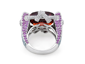 Kazanjian Garnet Ring, in 18K White Gold, by Patrick Mauboussin