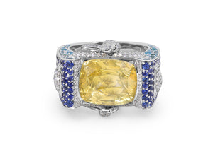 Kazanjian Yellow Sapphire, 12.98 carats, Ring by Patrick Mauboussin