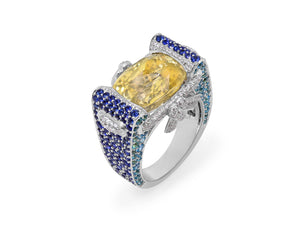 Kazanjian Yellow Sapphire, 12.98 carats, Ring by Patrick Mauboussin