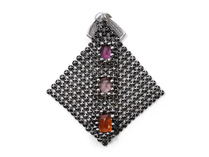 Kazanjian Tourmaline & Garnet Pendant in 18K White Gold by Patrick Mauboussin