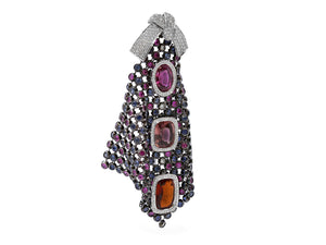 Kazanjian Tourmaline & Garnet Pendant in 18K White Gold by Patrick Mauboussin