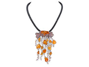 Carved Fire Opal Jellyfish Necklace by Patrick Mauboussin