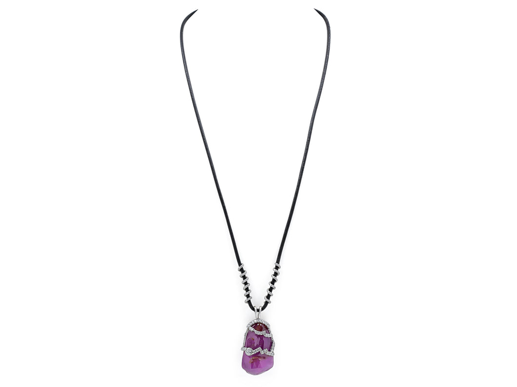 Kazanjian Briolette Cut Pink Sapphire, 201.26 carats, Necklace in Platinum