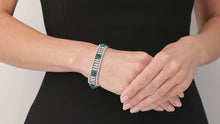 Load and play video in Gallery viewer, Kazanjian Cabochon Emerald &amp; Diamond Bracelet in 18K White Gold
