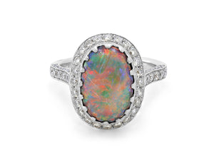 Kazanjian Opal, 3.33 carats, Ring in 18K White Gold