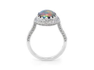 Kazanjian Opal, 3.33 carats, Ring in 18K White Gold