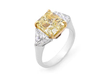 Load image into Gallery viewer, Kazanjian Fancy Intense Yellow Diamond, 5.05 carats, Ring in Platinum &amp; 18K Yellow Gold
