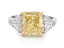 Load image into Gallery viewer, Kazanjian Fancy Intense Yellow Diamond, 5.05 carats, Ring in Platinum &amp; 18K Yellow Gold
