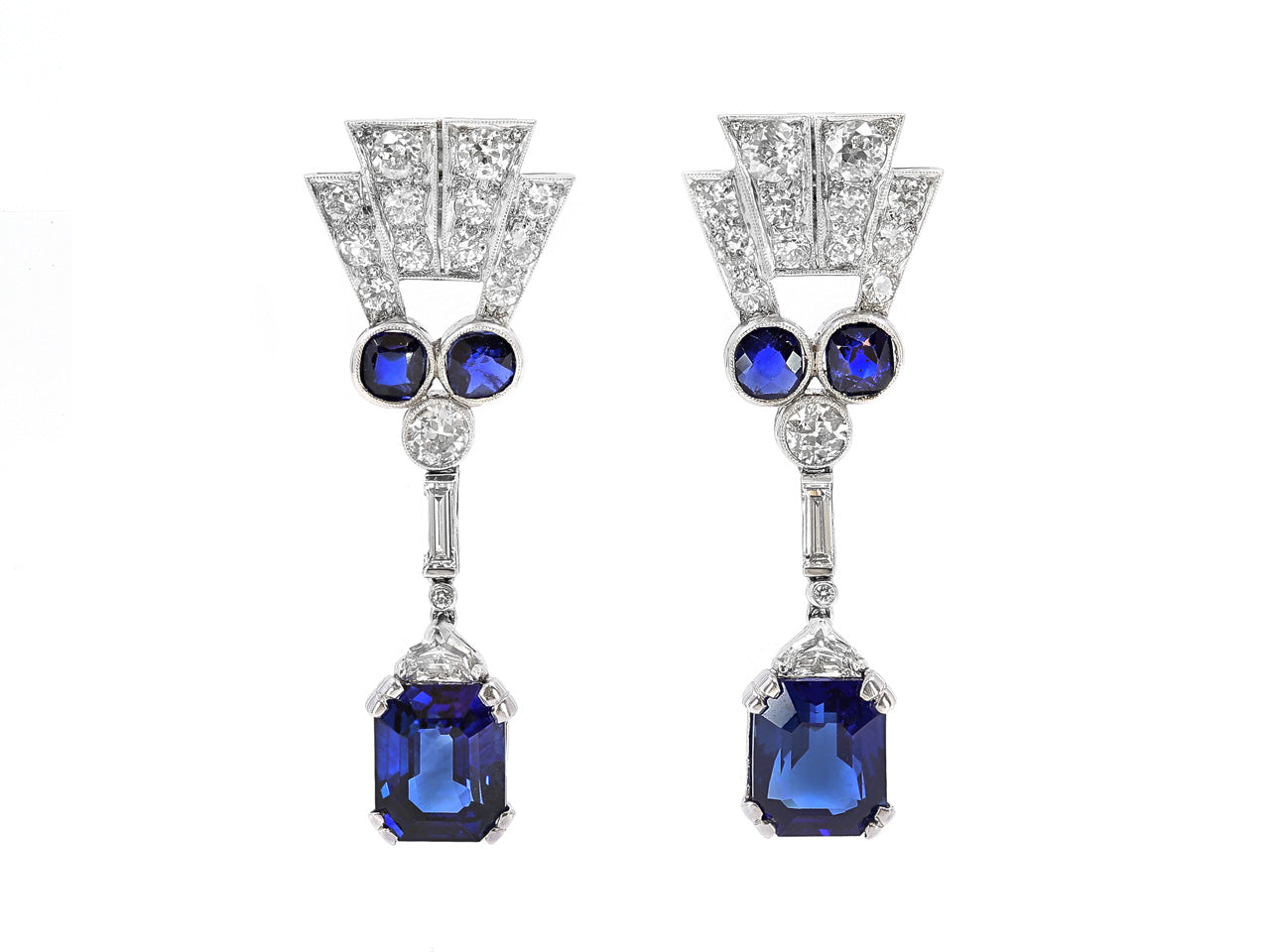 Platinum sapphire earrings on sale