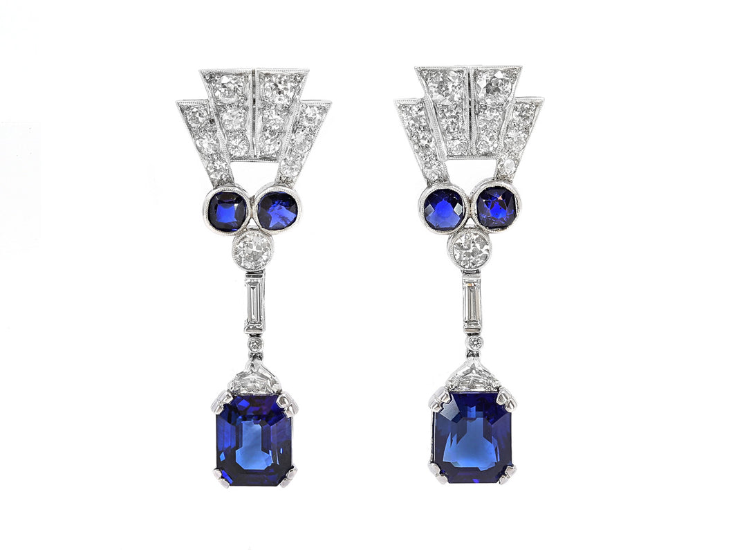 Kazanjian Madagascar Sapphire Earrings in Platinum