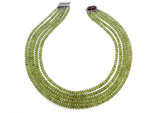 Kazanjian Peridot & Ruby Necklace in 18K White Gold