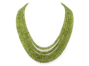 Peridot & Ruby Necklace in 18K White Gold