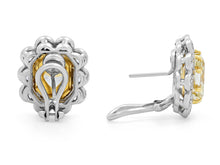 Load image into Gallery viewer, Kazanjian Floral Fancy Yellow Diamond Earrings in 18K White &amp; Yellow Gold
