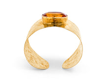 Load image into Gallery viewer, Kazanjian Citrine Cuff Bracelet in 14K Hammered Yellow Gold
