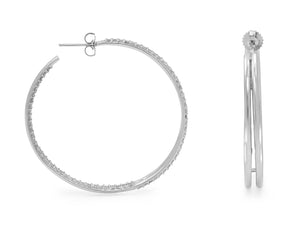Kazanjian Double Hoop Diamond Earrings in 14K White Gold