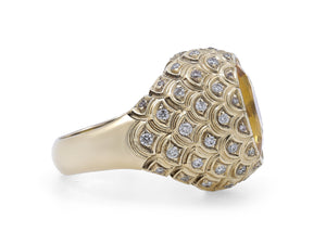 Kazanjian Yellow Sapphire, 13.56 carats, Ring in 18K Yellow Gold