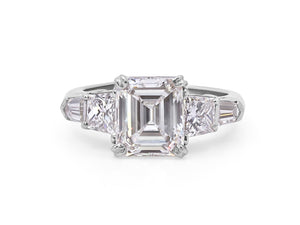 Kazanjian Emerald Cut Diamond, 3.04 carats, Ring, in Platinum