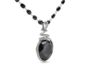 Kazanjian Black Diamond Necklace, in 18K White Gold