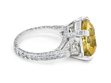 Load image into Gallery viewer, Kazanjian Yellow Sapphire, 11.69 carats, and Diamond Ring in Platinum

