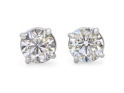 Round Diamond, 2.0 carats, Studs in 18K White Gold