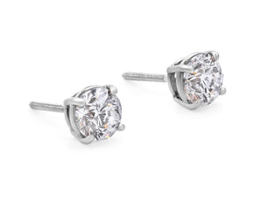 Kazanjian Round Diamond, 2.0 carats, Studs in 18K White Gold