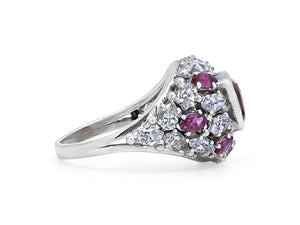 Kazanjian Ruby & Diamond Ring, in 18K White Gold