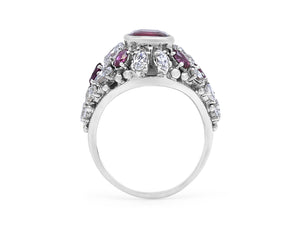 Kazanjian Ruby & Diamond Ring, in 18K White Gold