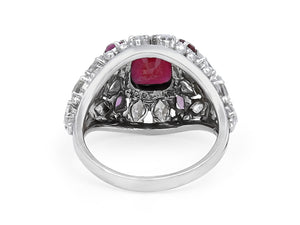 Kazanjian Ruby & Diamond Ring, in 18K White Gold