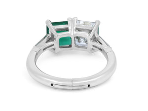 Kazanjian Colombian Emerald & Diamond Twin Ring, in Platinum