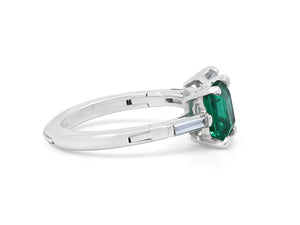 Kazanjian Colombian Emerald & Diamond Twin Ring, in Platinum